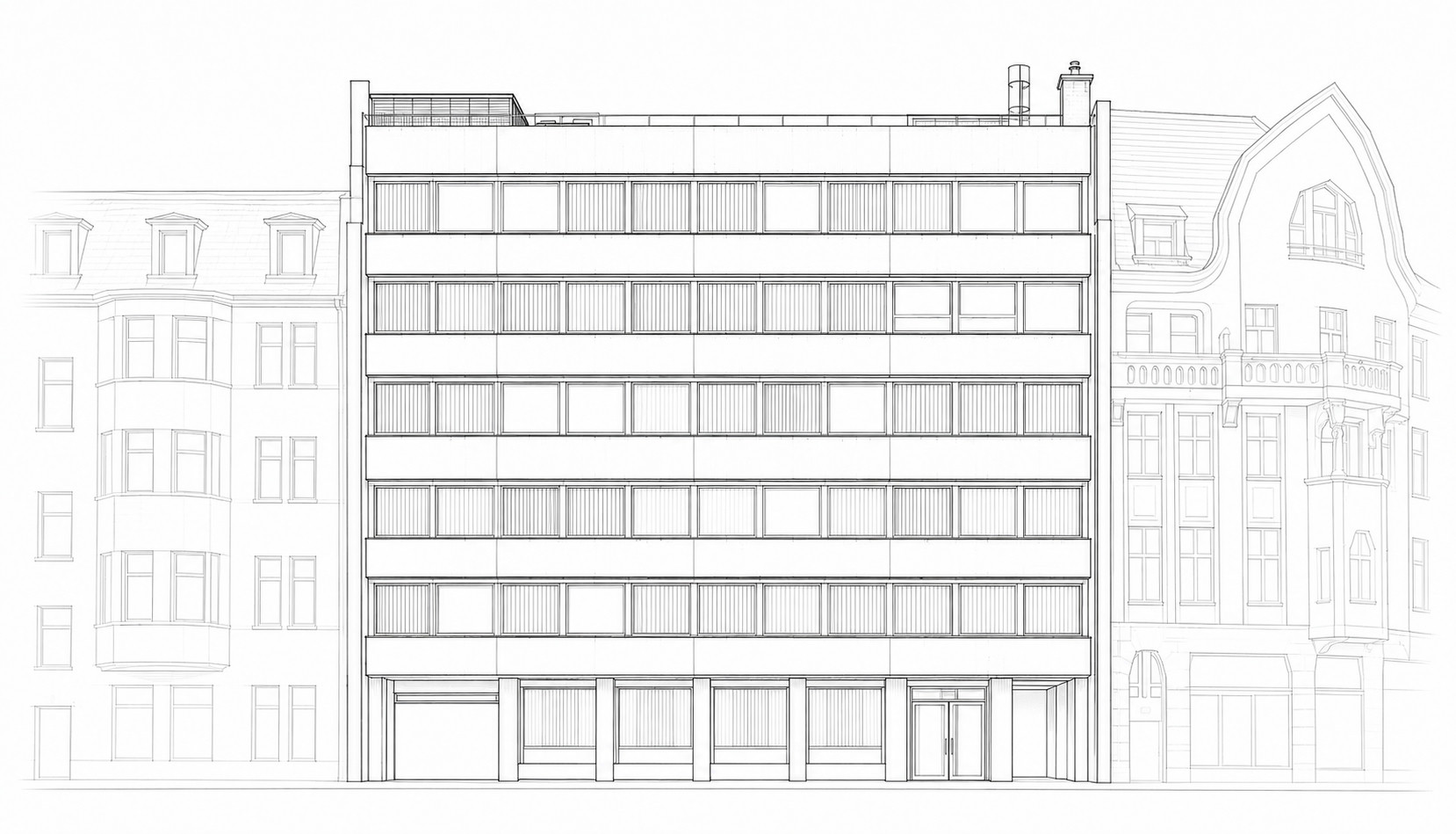 Skizze Bürohaus Düsseldorf
