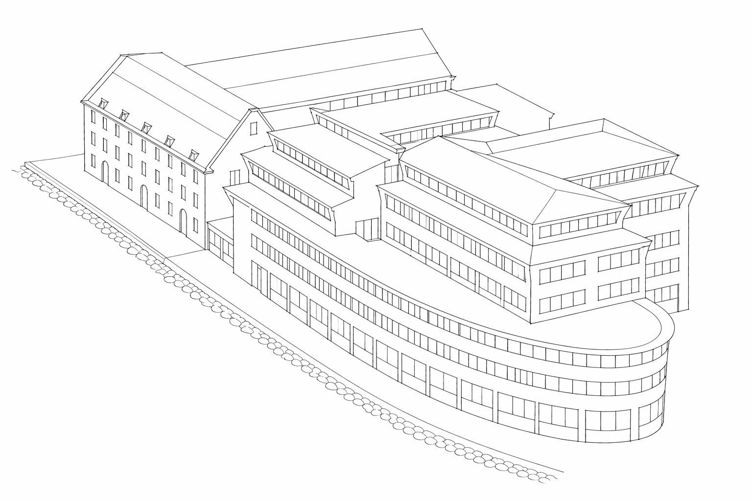 Skizze Gebäudekomplex Halle (Saale)