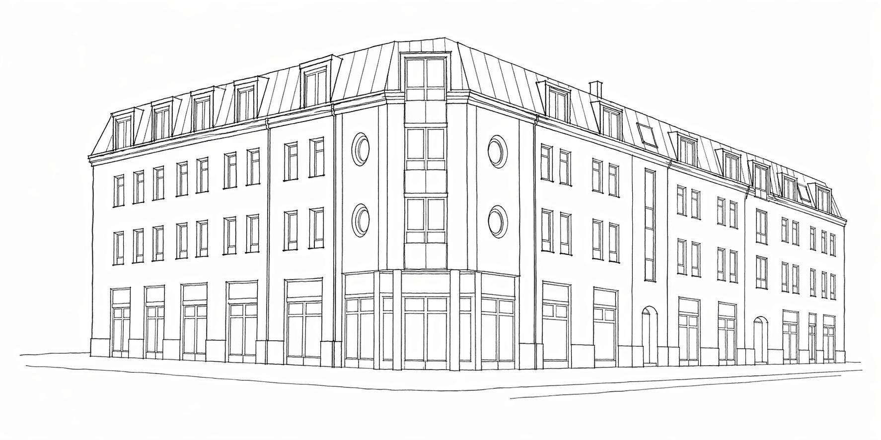 Skizze Wohn- und Geschäftshaus Potsdam